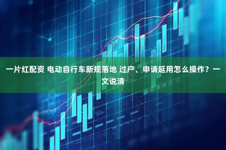 一片红配资 电动自行车新规落地 过户、申请延用怎么操作？一文说清